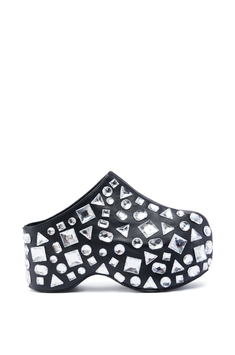 AZALEA WANG CIMMARON GEM EMBELLISHED CLOG IN BLACK