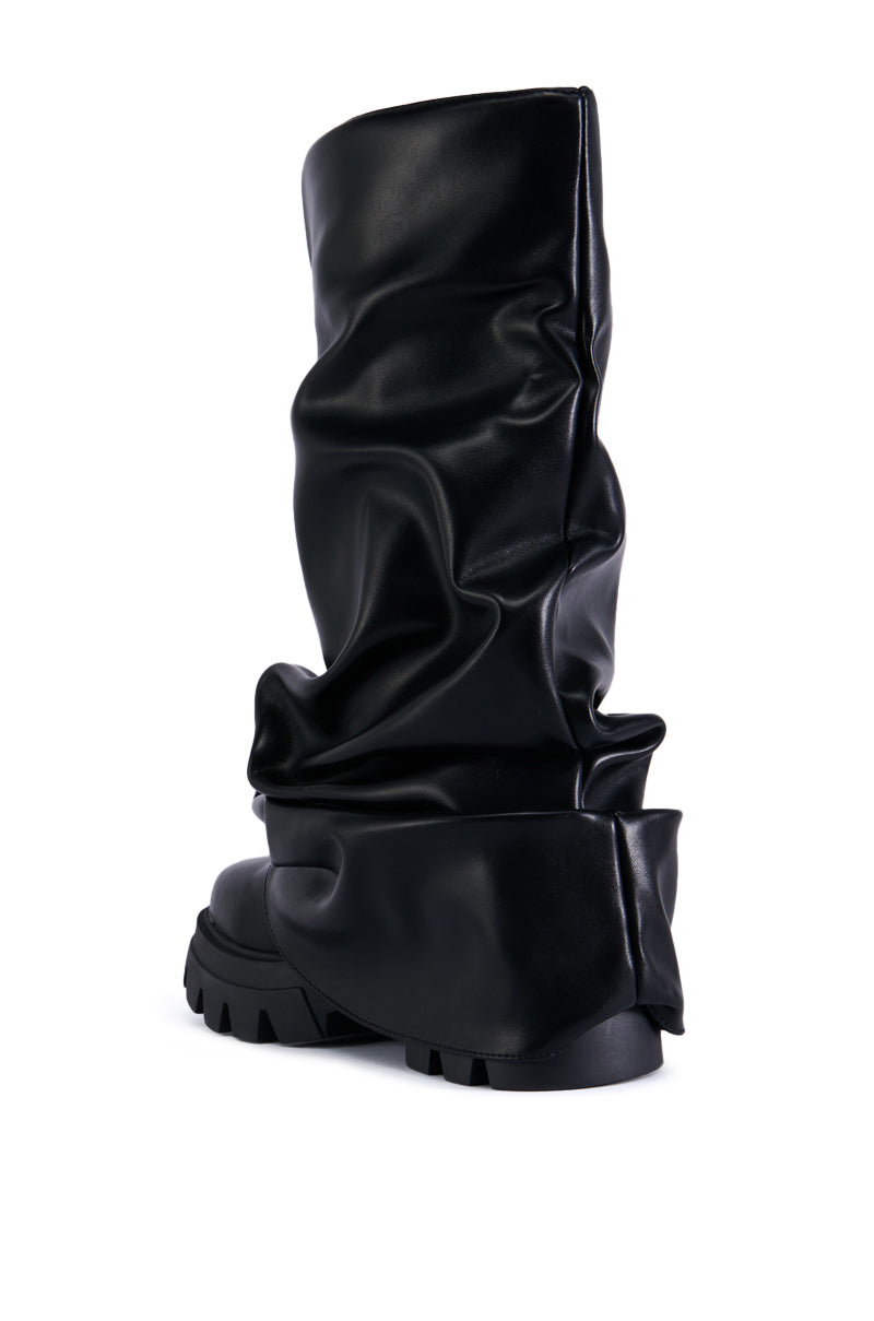 AZALEA WANG MATE BLACK RUCHED BOOT