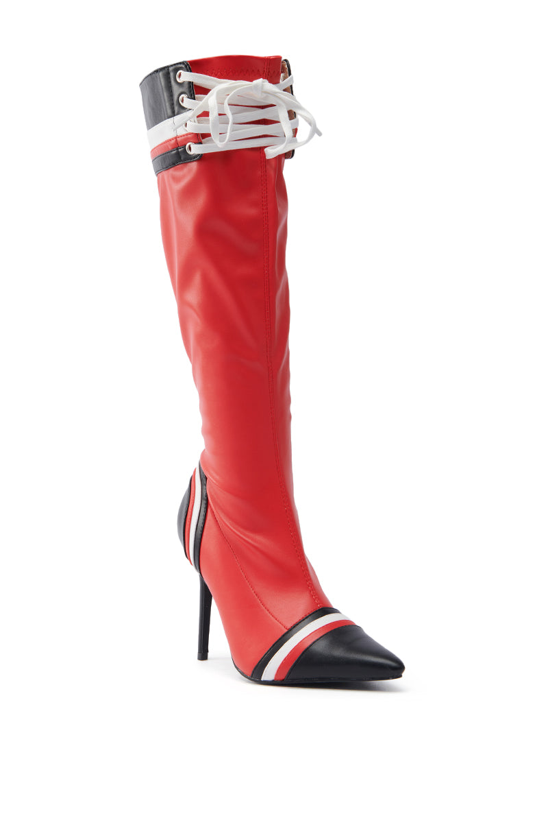 AZALEA WANG KELCIE RED STILETTO BOOT