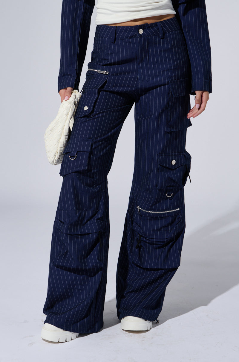 RAYE PINSTRIPE CARGO PANTS