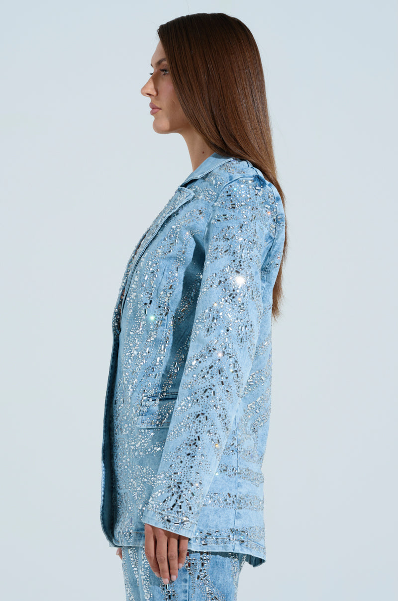 DIAMONDS DANCING DENIM BLAZER