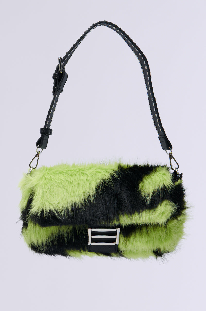 WILD DREAMS ZEBRA FAUX FUR PURSE