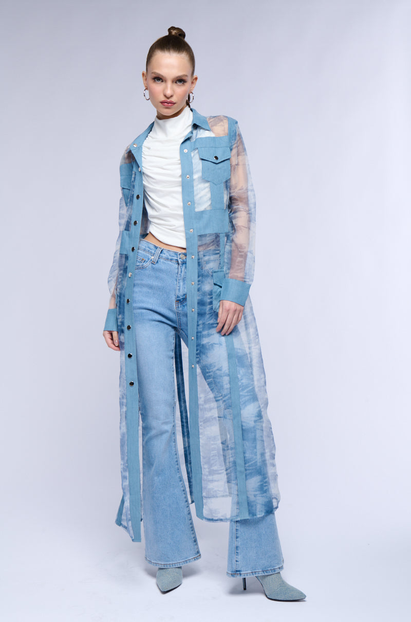 DENIM PRINTED DUSTER