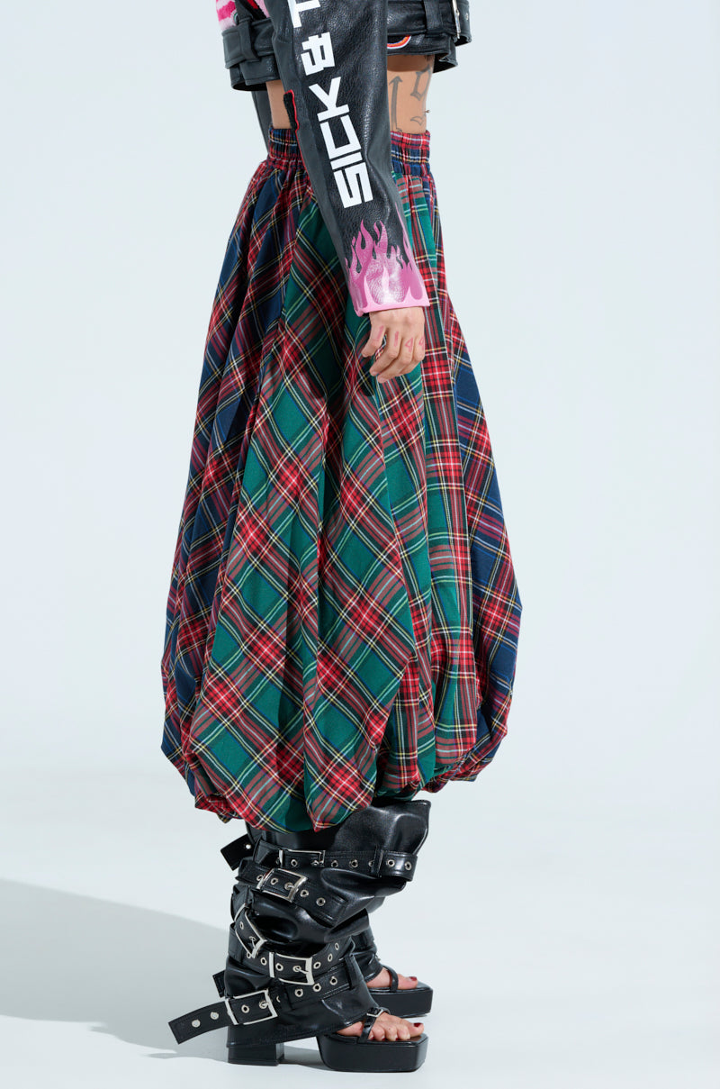 MOVEMENTS PLAID MIDI SKIRT