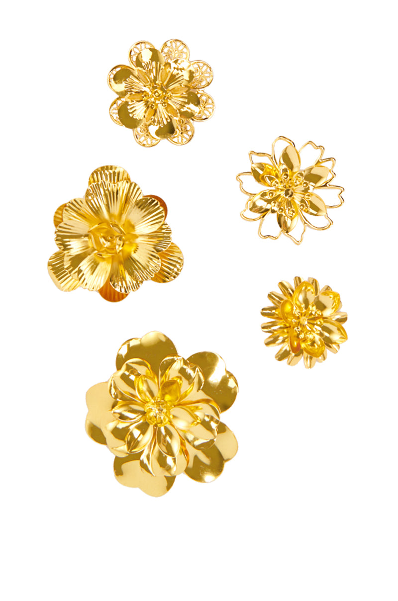 PRETTY PLEASE FLORAL BROOCH PACK IN GOLD