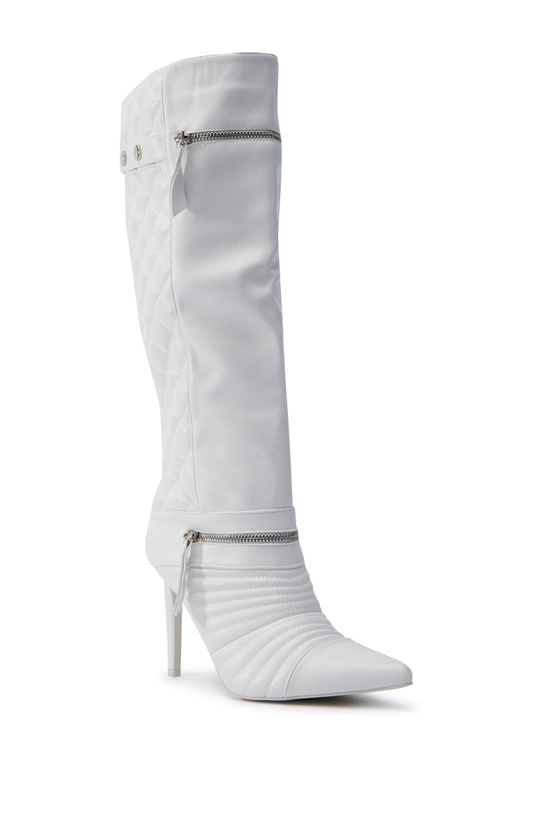 AZALEA WANG LYRICAL WHITE STILETTO BOOT