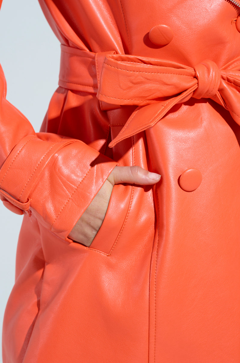 SANDO ZIPPER TRIM TRENCH IN ORANGE