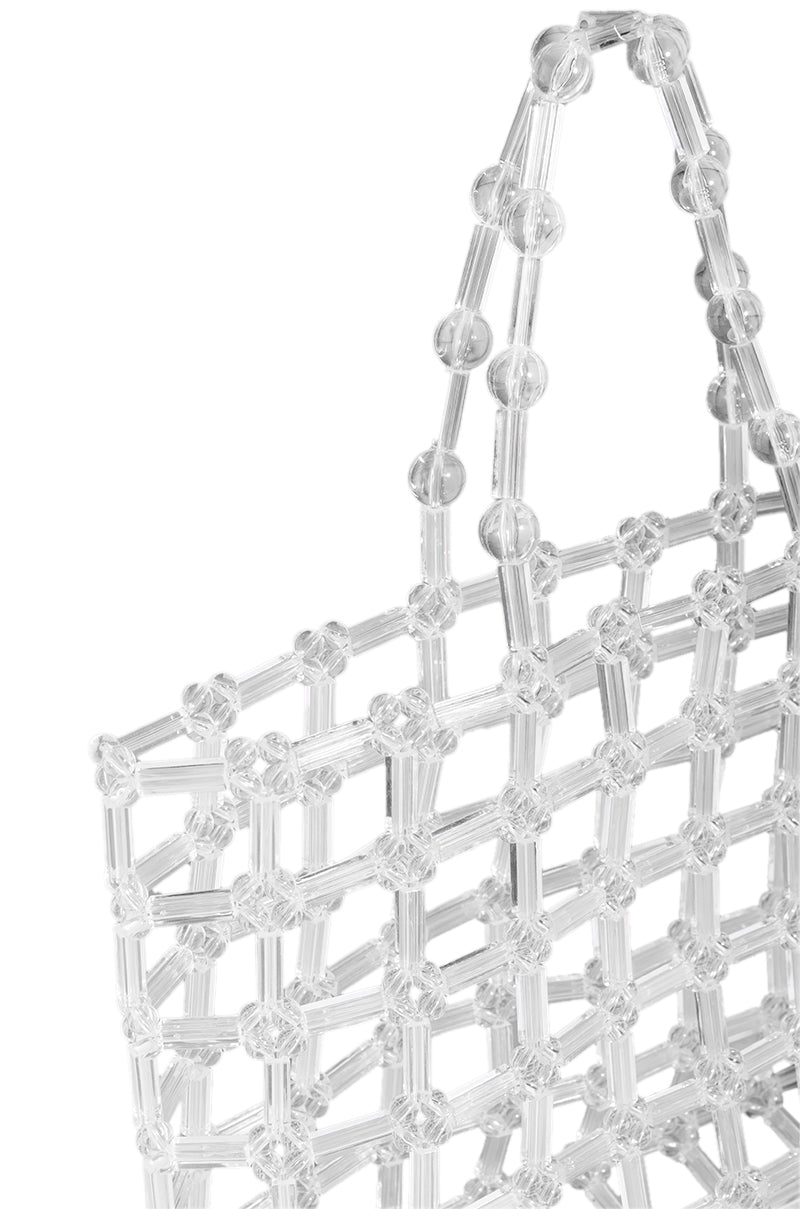 EMBELLISHED CLEAR PVC RHINESTONE TOTE