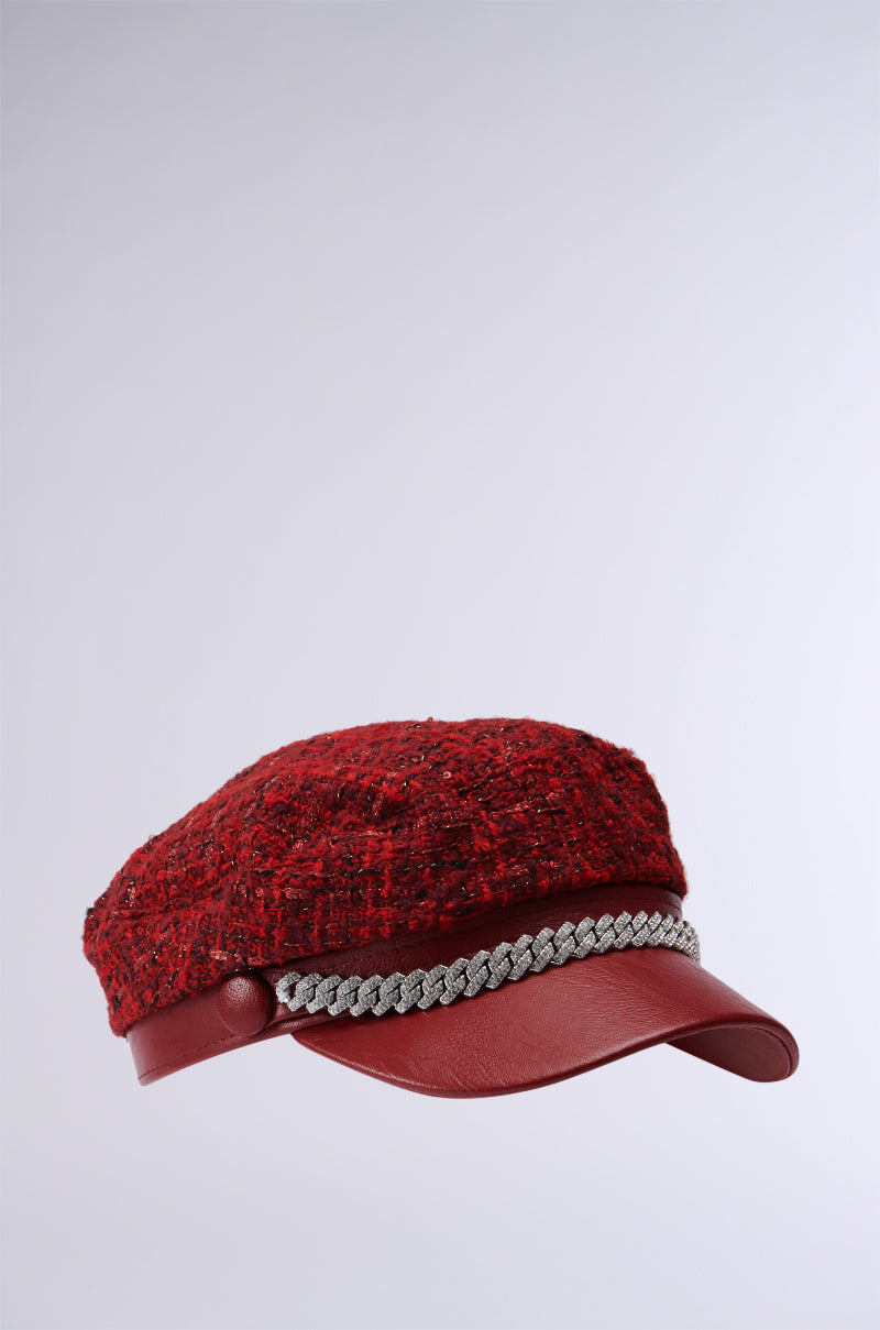 TWEEDY BAKER BOY CAP IN RED