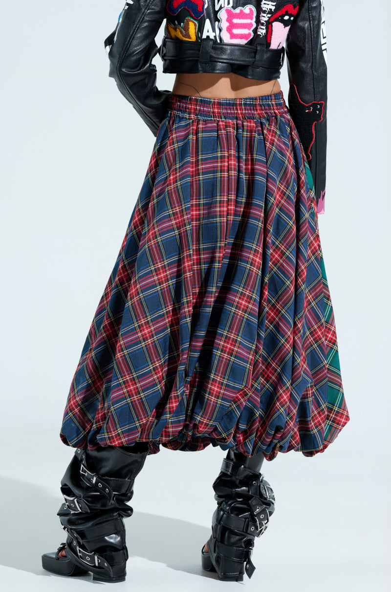 MOVEMENTS PLAID MIDI SKIRT