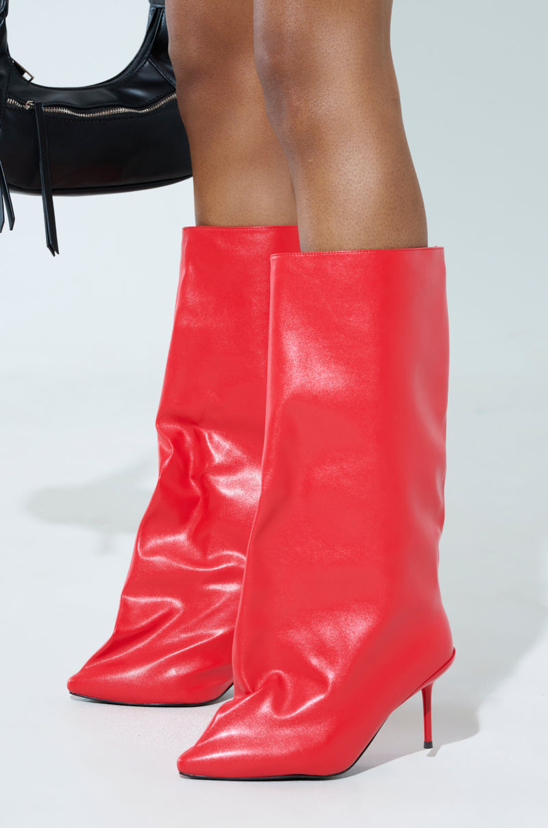 AZALEA WANG COUTURE CRAZY RED BOOT