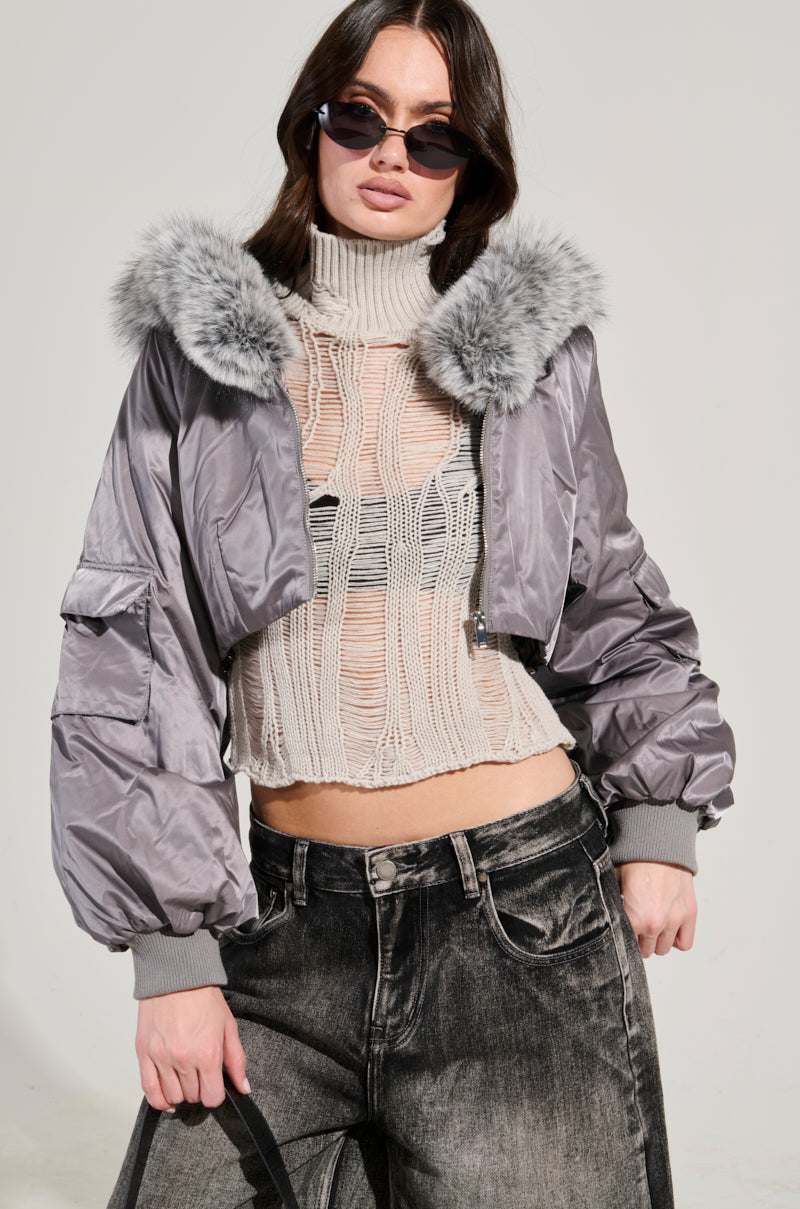 ITTY BITTY CROPPED BOMBER