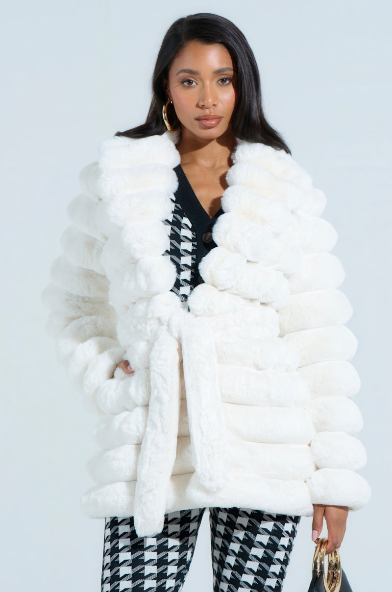 LANA POPCORN FAUX FUR JACKET