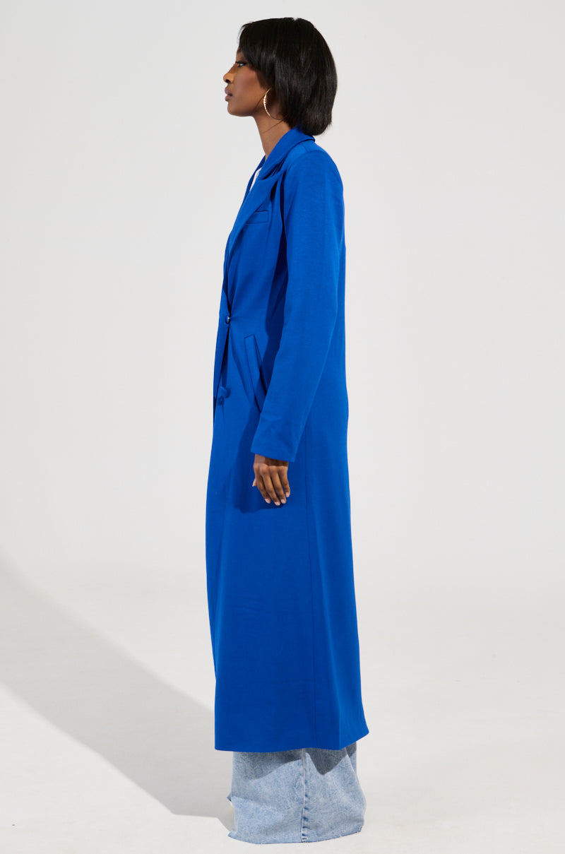 COCOA BUTTER SCUBA TRENCH IN BLUE