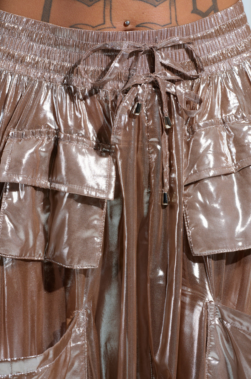 ALL I NEED METALLIC MAXI CARGO SKIRT