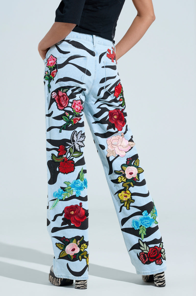 SLEEPING WITH ROSES DENIM PANT