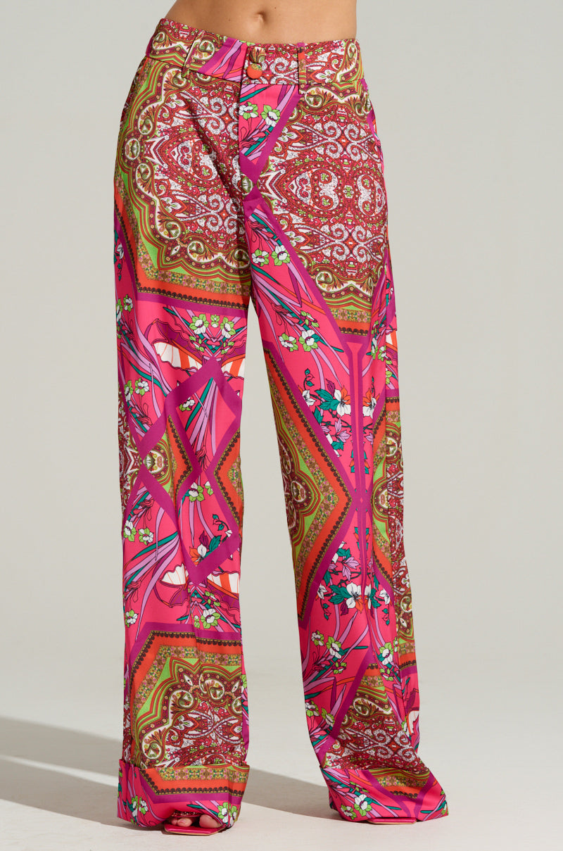 MOVE AND SHAKE TROUSER IN PINK MULTI