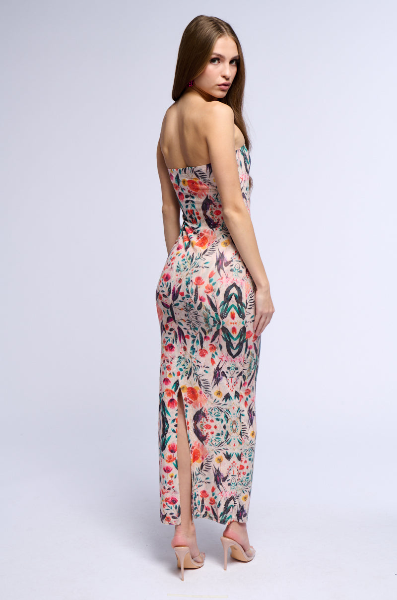 THE SECRET GARDEN RHINESTONE MAXI DRESS