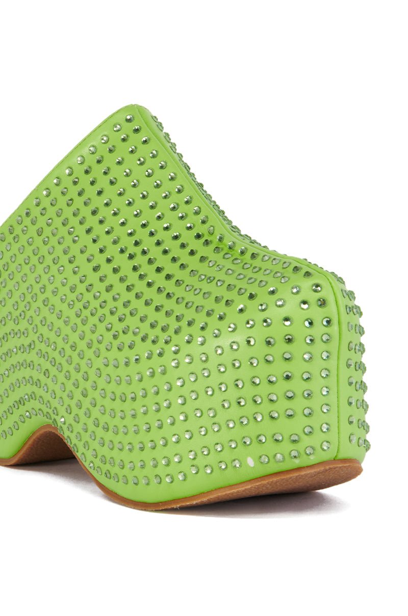 AZALEA WANG MACEY EMBELLISHED CLOG IN GREEN