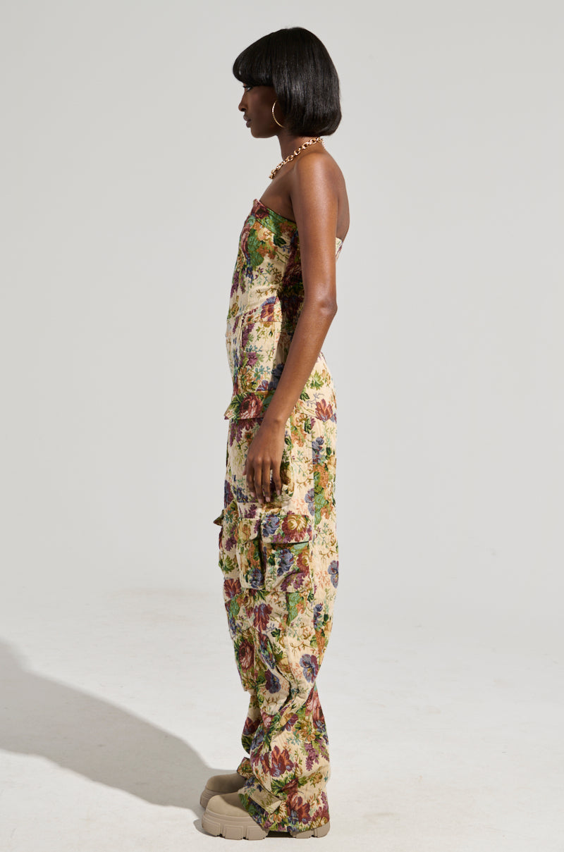 IN HER ELEMENT FLORAL WOVEN JUMPSUIT