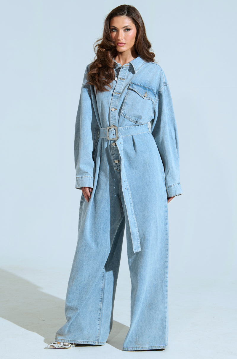 NOT TODAY EXTREME OVERSIZED DENIM JUMPSUIT