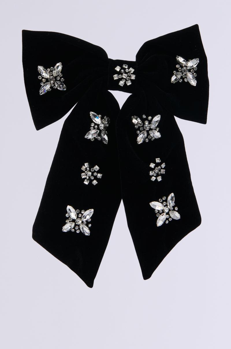 BIG BOW WITH RHINESTONES IN BLACK