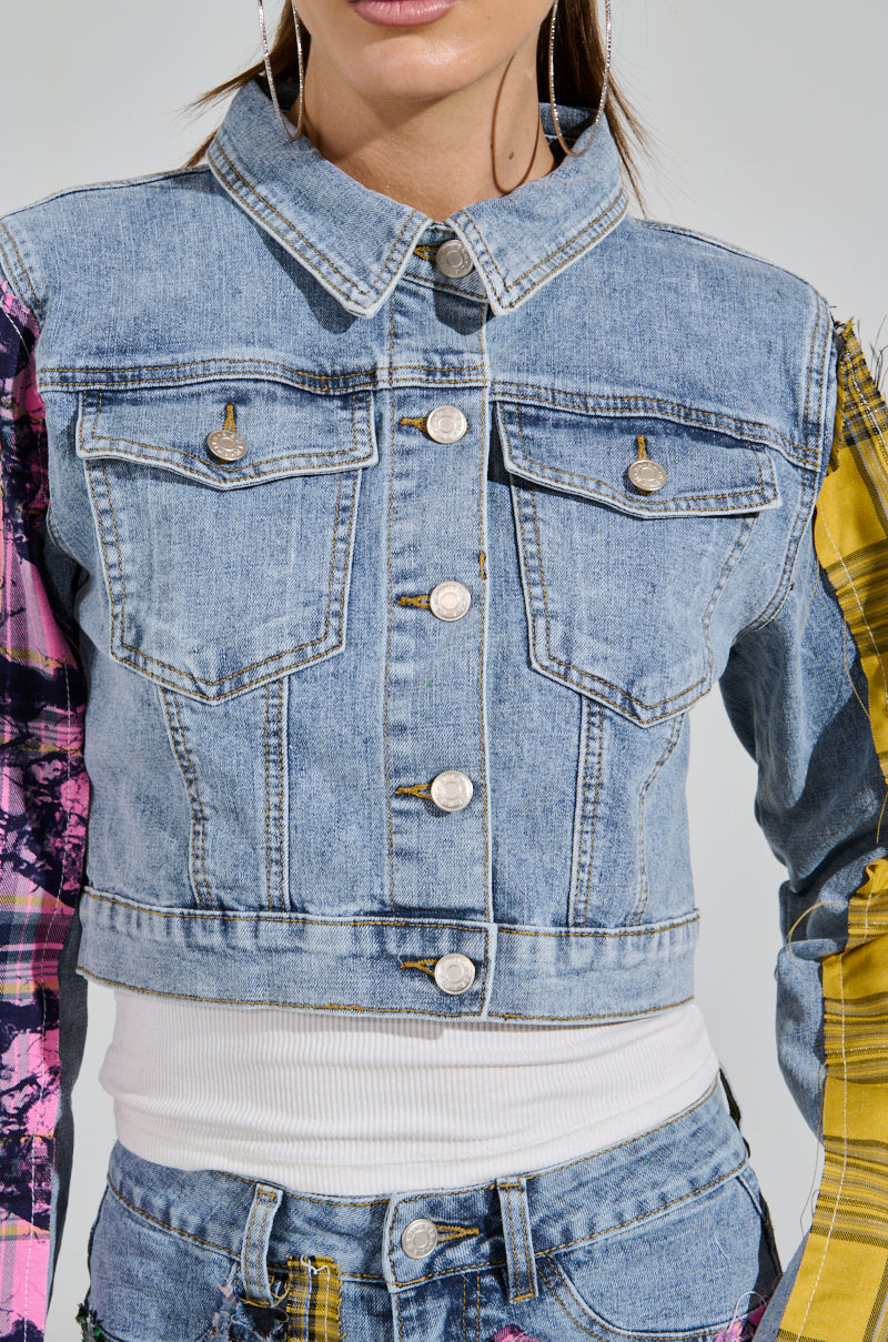 MAKING WAVES PATCHWORK DENIM JACKET