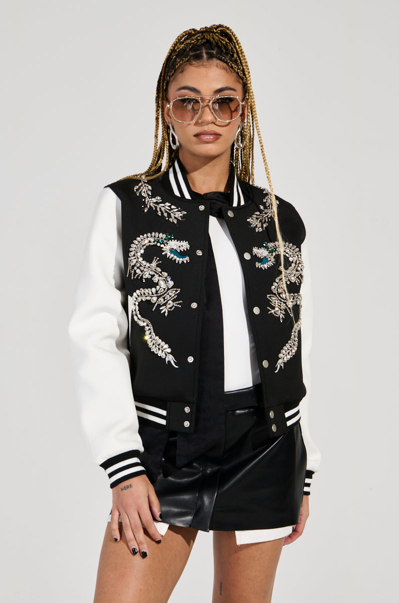 DRAGONETTE EMBELLISHED BOMBER