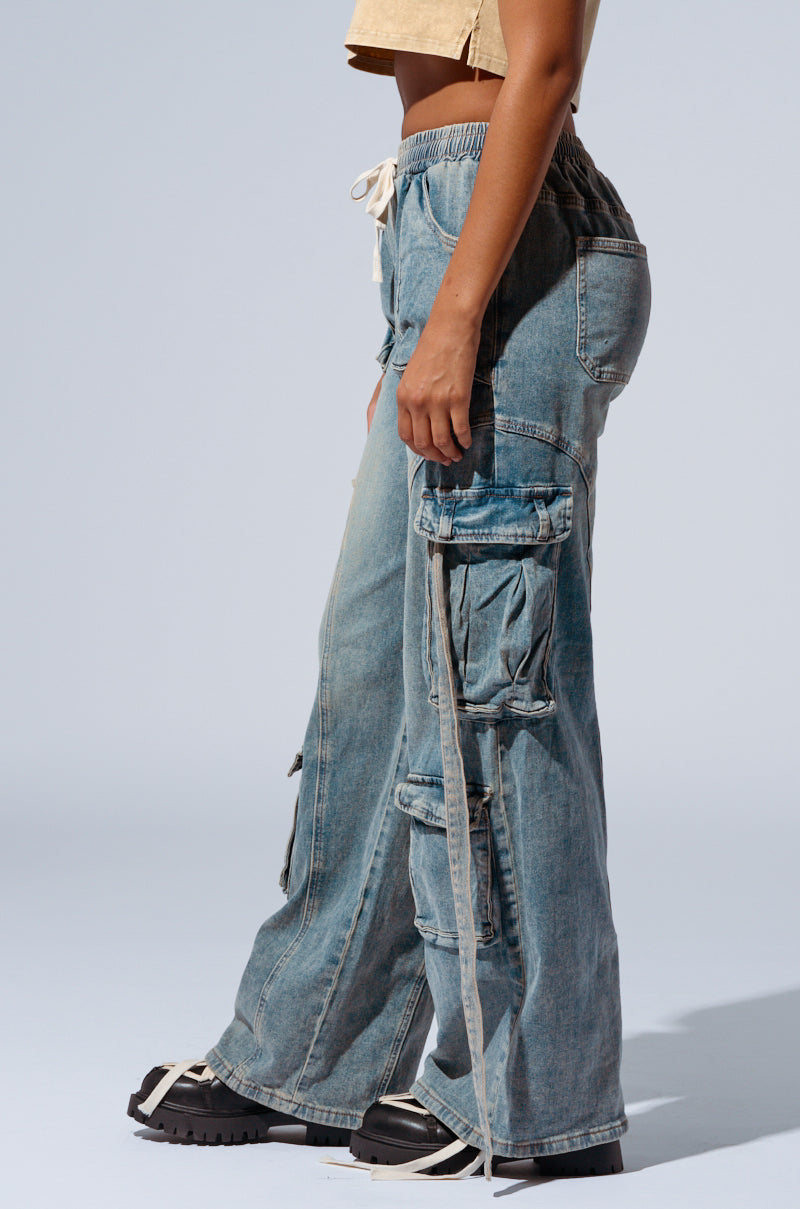 THINK ABOUT IT DENIM CARGO PANT