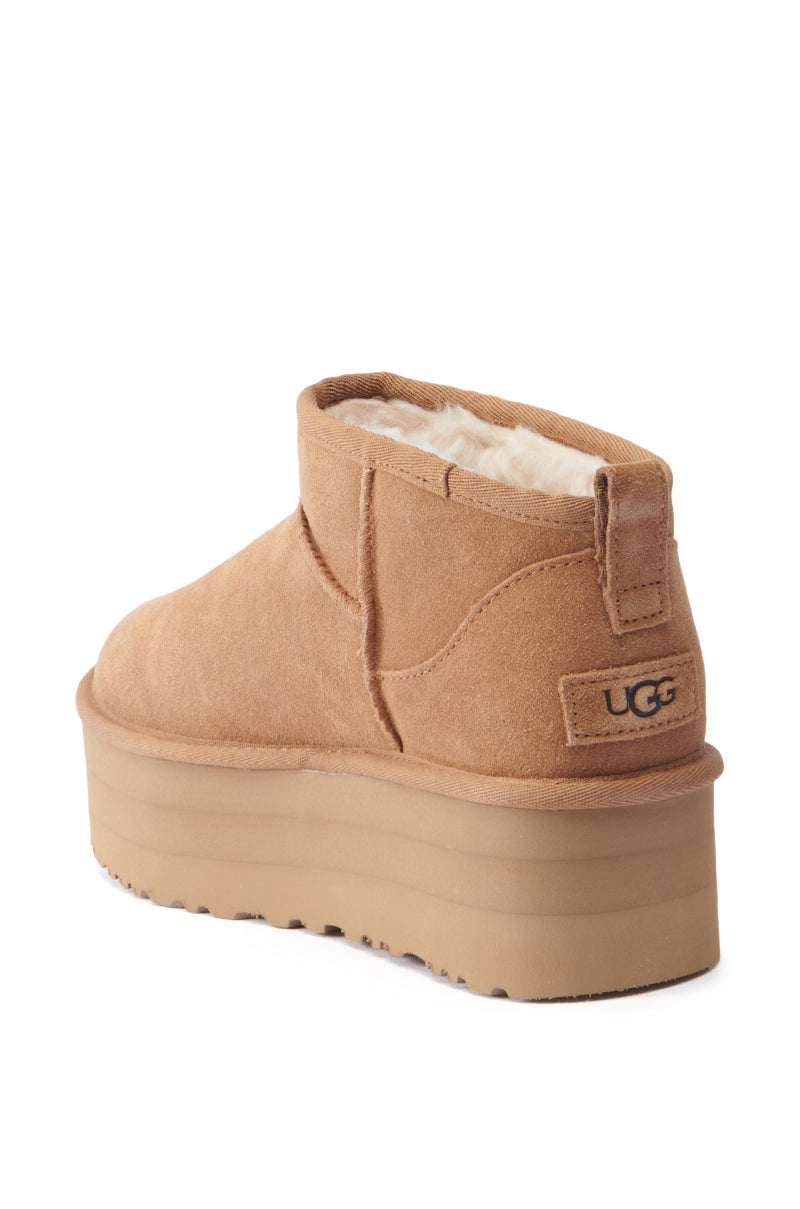 UGG CLASSIC ULTRA MINI PLATFORM IN CHESTNUT