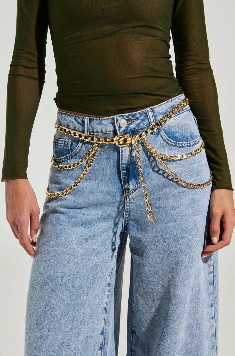 WESTERN LAYERED CHAIN BELT