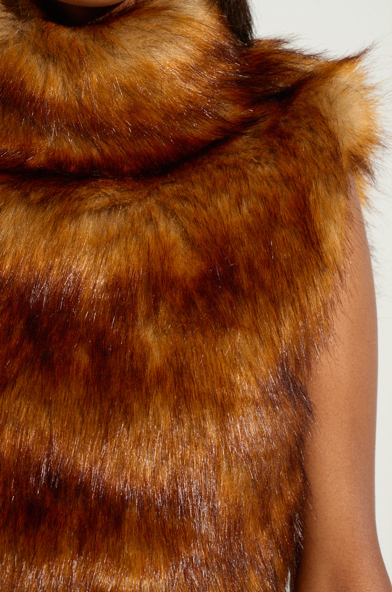 WILD CHILD CROPPED FUR VEST