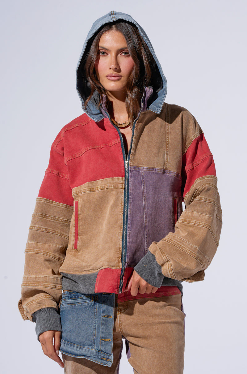 SUPERNATURAL PATCHWORK DENIM BOMBER