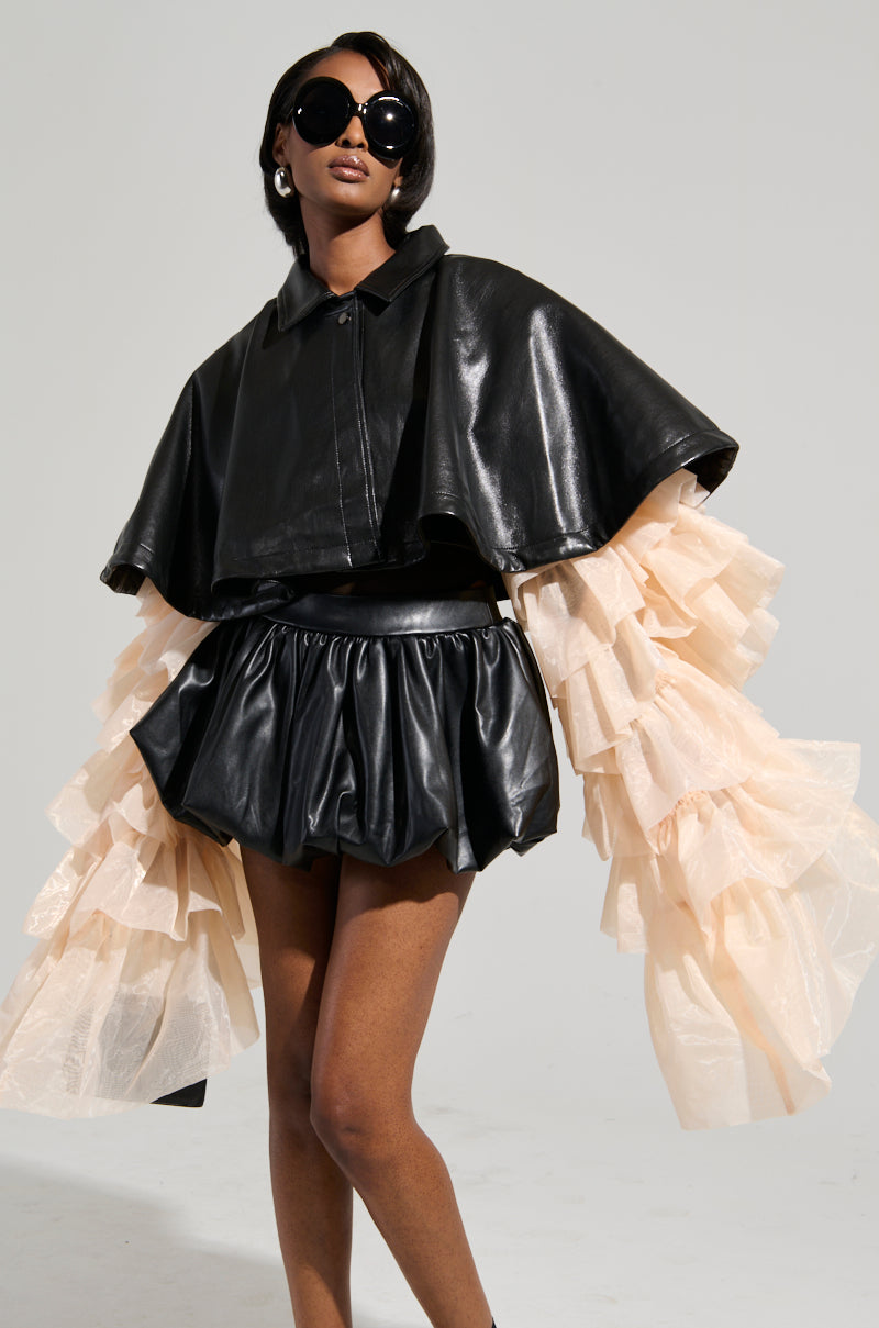 LOUISE TULLE SLEEVE CAPE