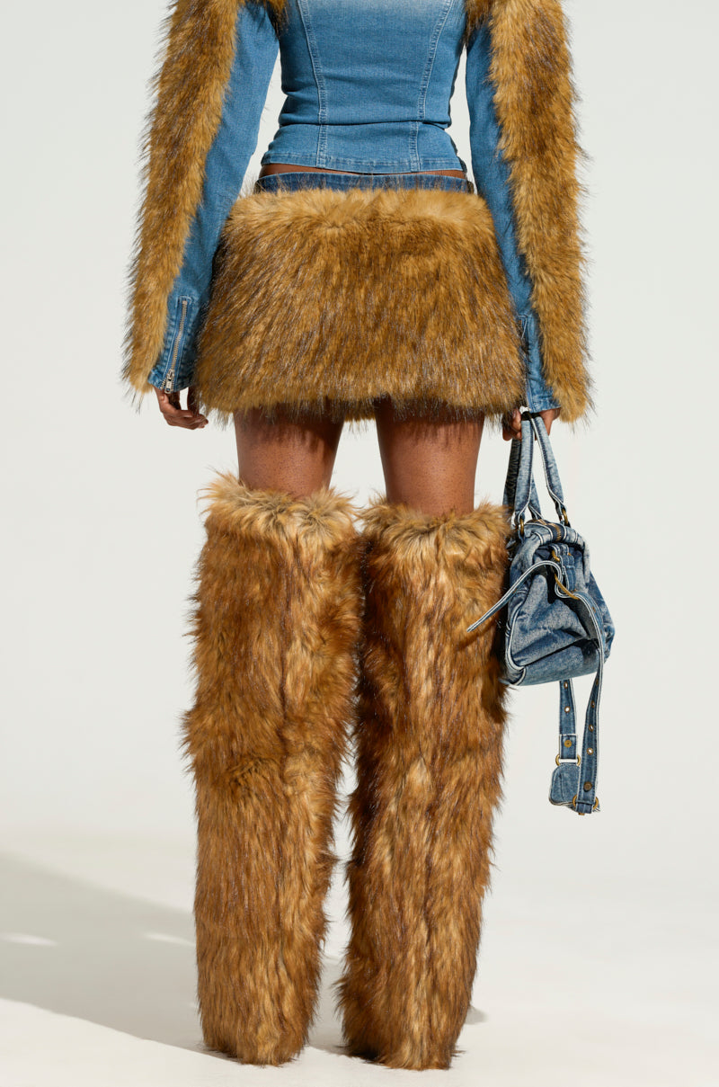 OUT OF THE BLUE FUR MINI SKIRT