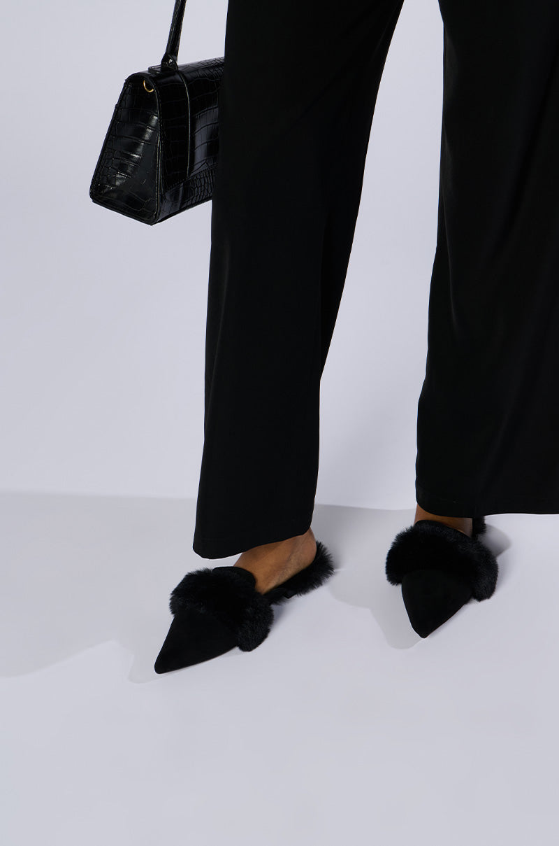 AZALEA WANG COLTRANE FUZZY BLACK FLAT