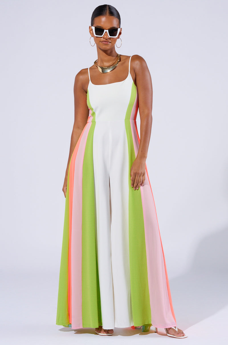 MIMI COLORBLOCKED SCOOP NECK JUMPSUIT