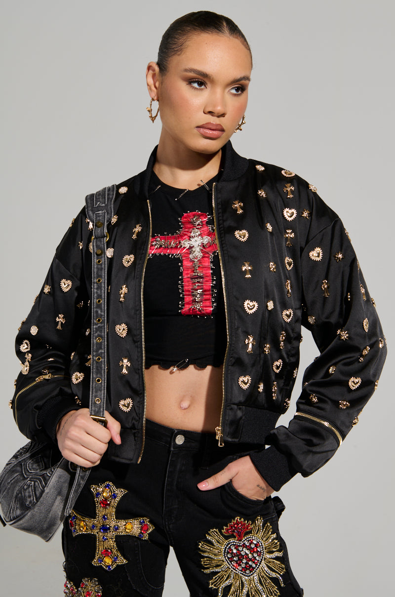 LIKE A CHARM EMBELLISHED BOMBER