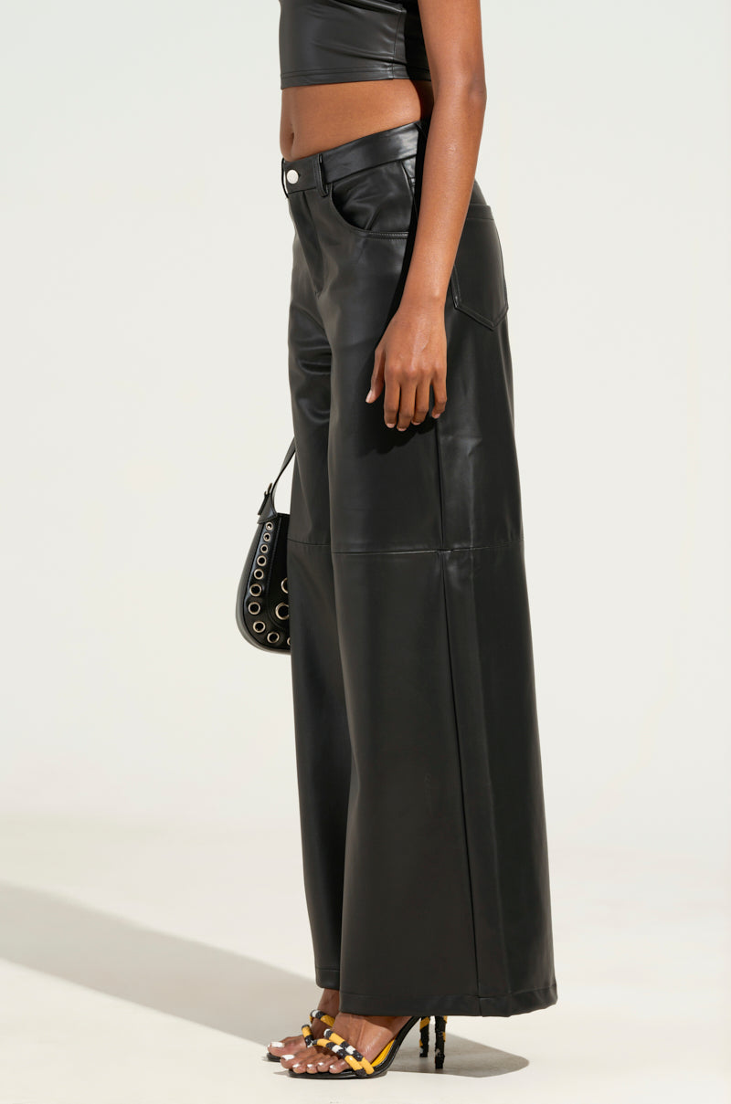 FEELS LIKE BUTTER FAUX LEATHER WIDE LEG PANTS