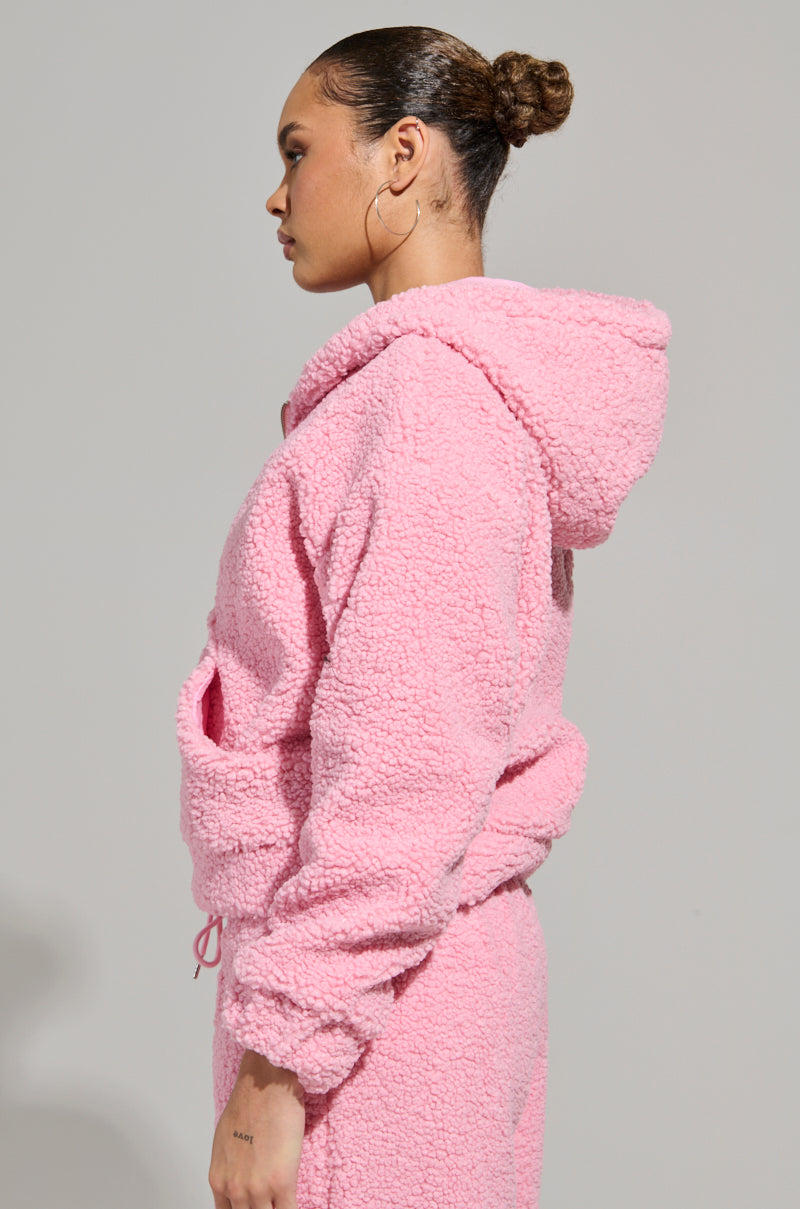 SOUR CANDY SHERPA ZIP UP HOODIE