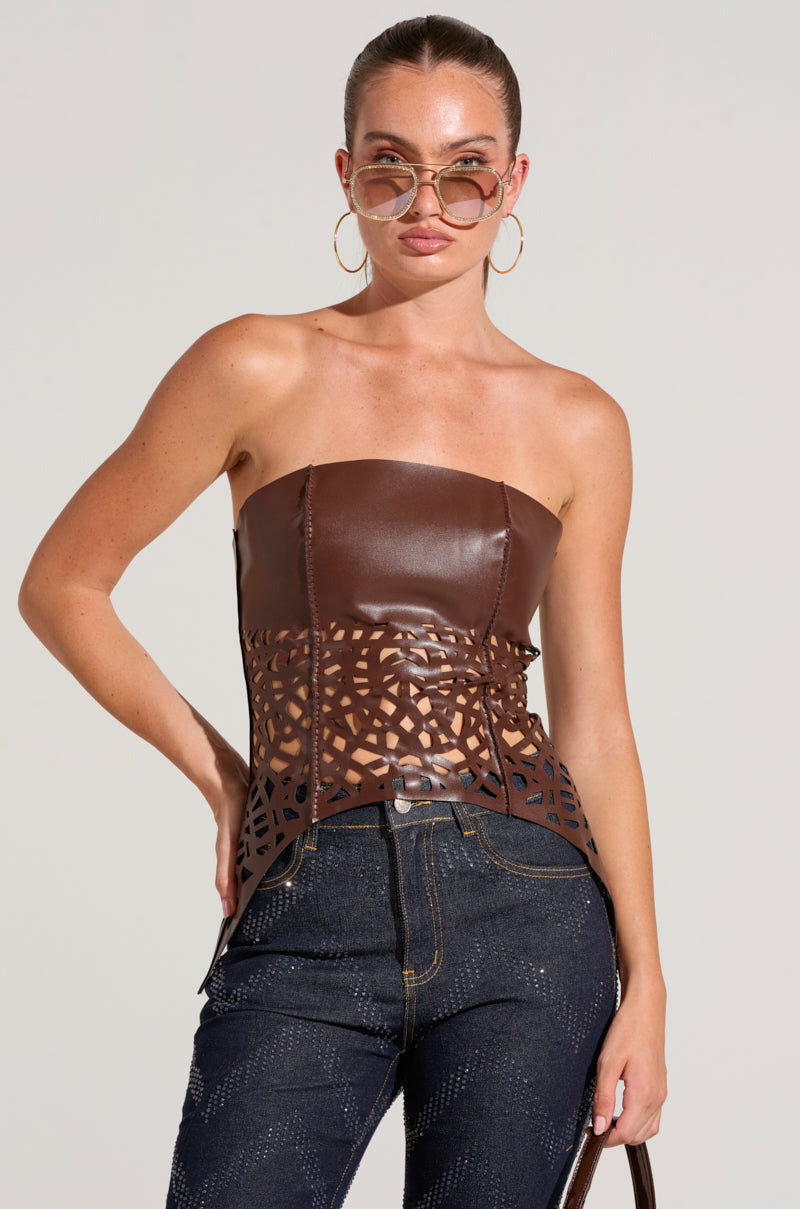 COWGIRL DREAMS STRAPLESS CUTOUT TOP