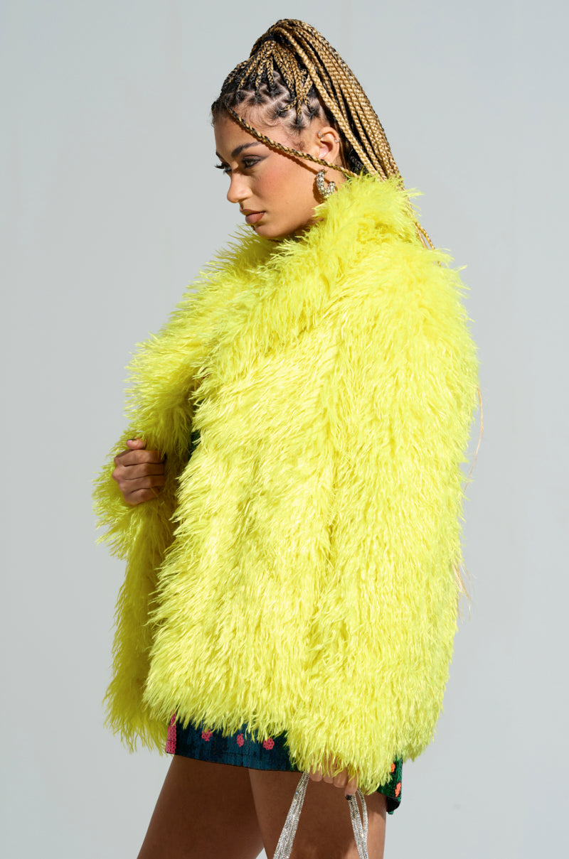 HIGHLIGHT OF YOUR NIGHT FAUX FUR JACKET