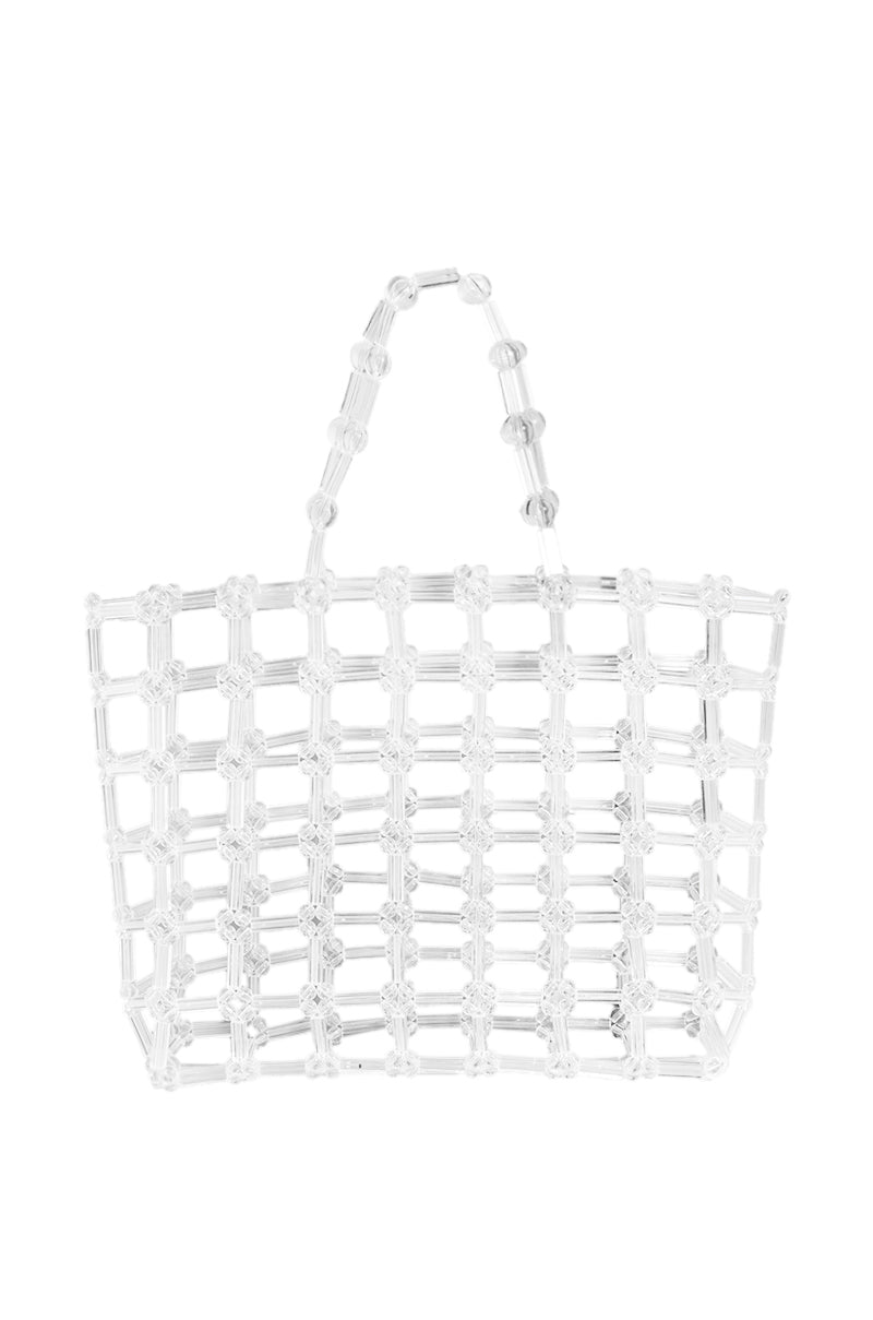 EMBELLISHED CLEAR PVC RHINESTONE TOTE