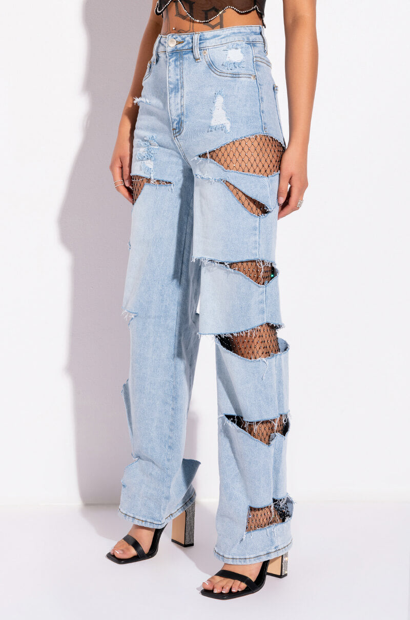 STARSTRUCK RHINESTONE RELAXED JEANS