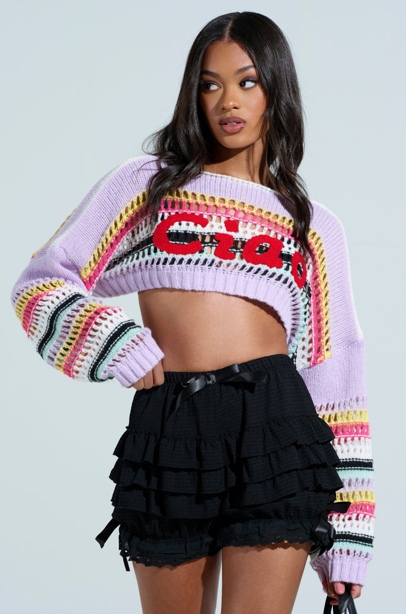 CIAO KNITTED CROPPED SWEATER