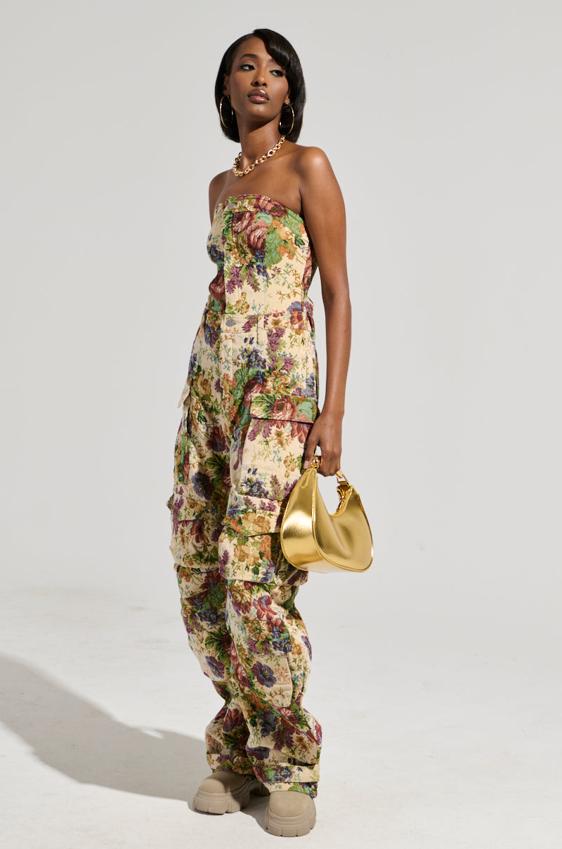 IN HER ELEMENT FLORAL WOVEN JUMPSUIT