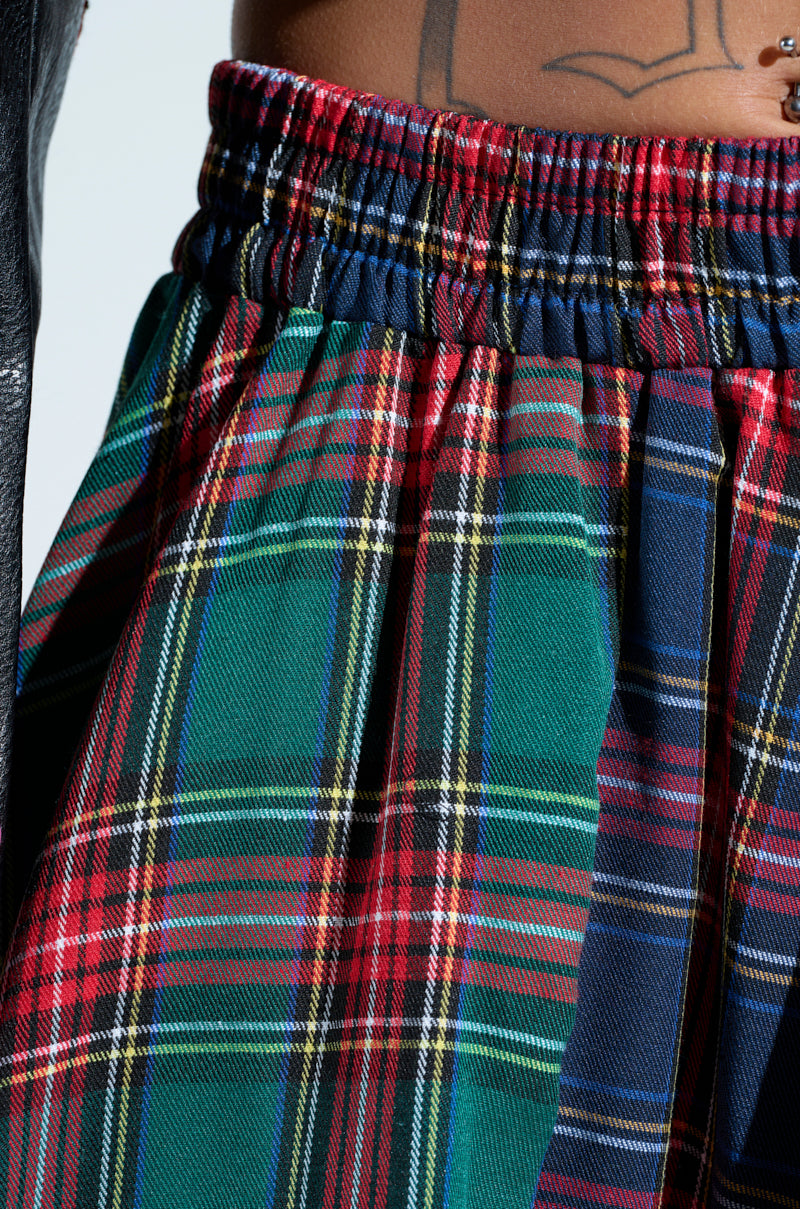 MOVEMENTS PLAID MIDI SKIRT