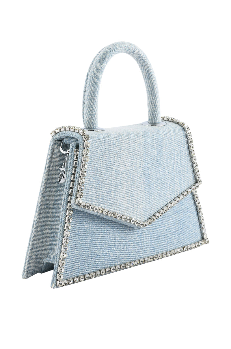 RICH RICH EMBELLISHED DENIM BAG