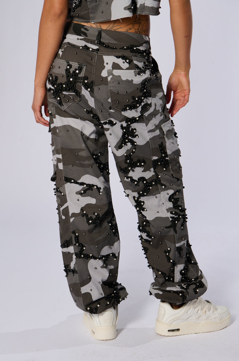 APPLY PRESSURE GREY CAMO CARGO PANT