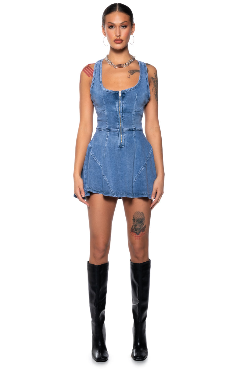 VIVIAN DENIM MINI DRESS